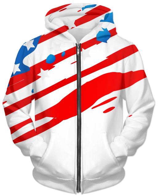 Virgin Teez Sublimation Hoodie US Flag UNISEX ZIP HOODIE