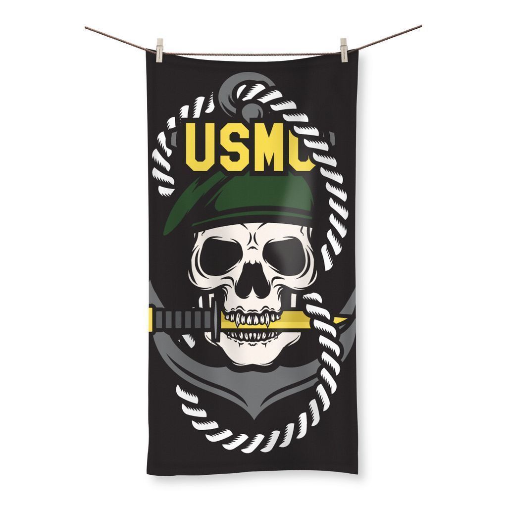 kite.ly Homeware 31.5"x63.0" USMC Skull 1 Beach Towel