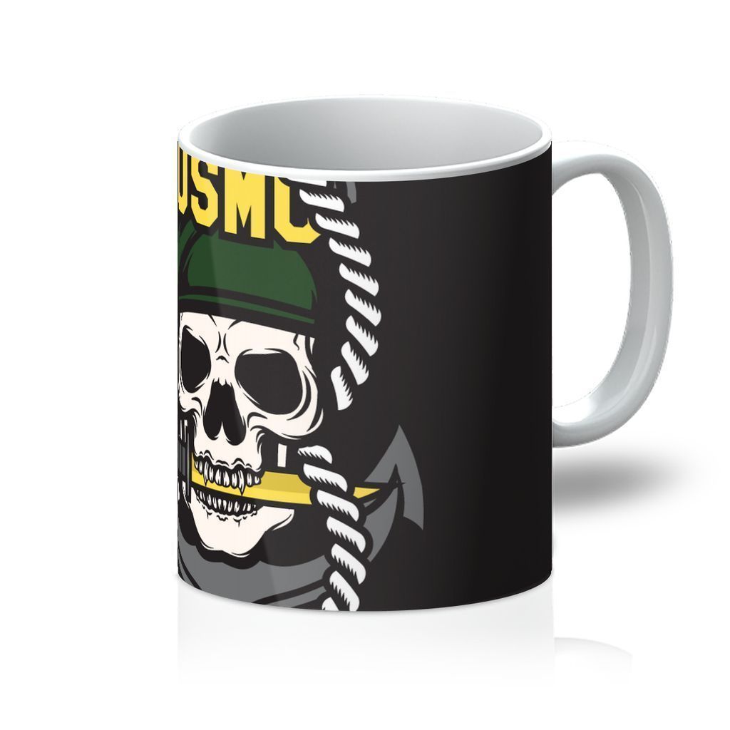 VIRGIN TEEZ Homeware 11oz USMC Skull 1 Mug