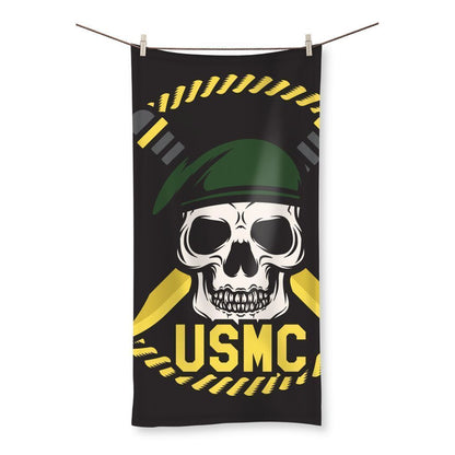 kite.ly Homeware 27.5"x55.0" USMC Skull 2 Beach Towel