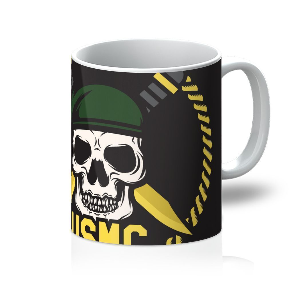 VIRGIN TEEZ Homeware 11oz USMC Skull 2 Mug