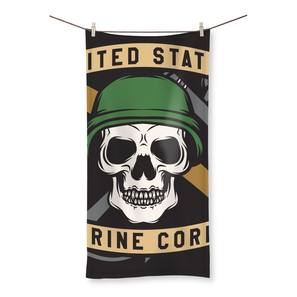 kite.ly Homeware 19.7"x39.4" USMC Skull 3 Beach Towel