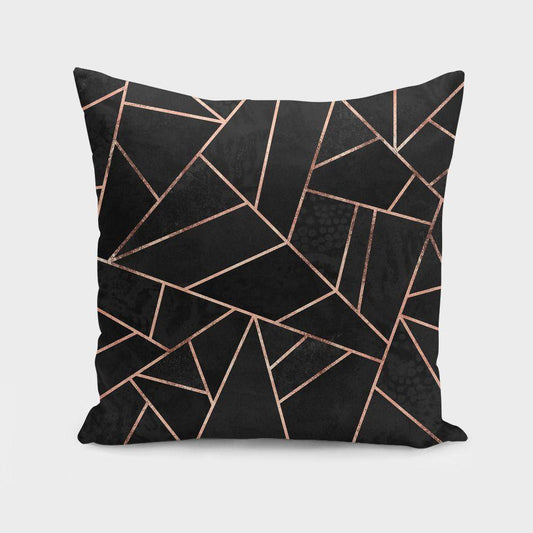 The Pillow pillows Velvet Black & Rose Gold Cushion/Pillow