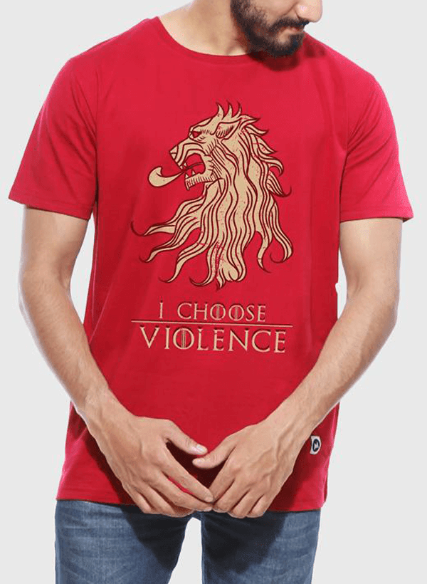 Tipu Sultan T-shirt SMALL / Red Violence GOT Half Sleeves T-shirt