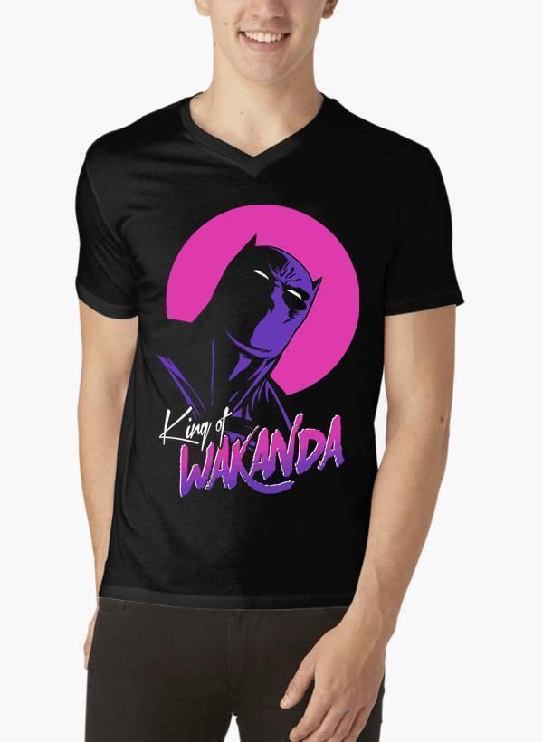 M Nidal Khan T-shirt SMALL / Black Wakanda Half Sleeves V-Neck T-shirt