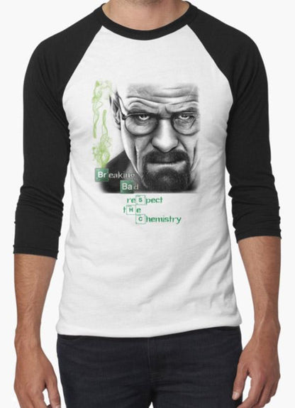 Tommy Nease Full Sleeves T-Shirts Walter White - Respect the Chemistry BLACK & WHITE FULL SLEEVES T-SHIRT