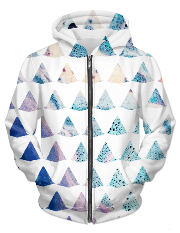 Virgin Teez Sublimation Hoodie Watercolor Geometry UNISEX ZIP HOODIE