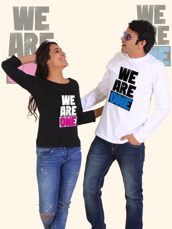 HUM TUM T-SHIRT We are One Couple Full Sleeves