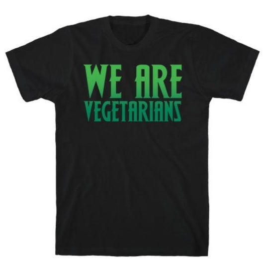 GYM FIT T-SHIRT WE ARE VEGETARIANS PARODY WHITE PRINT T-SHIRT