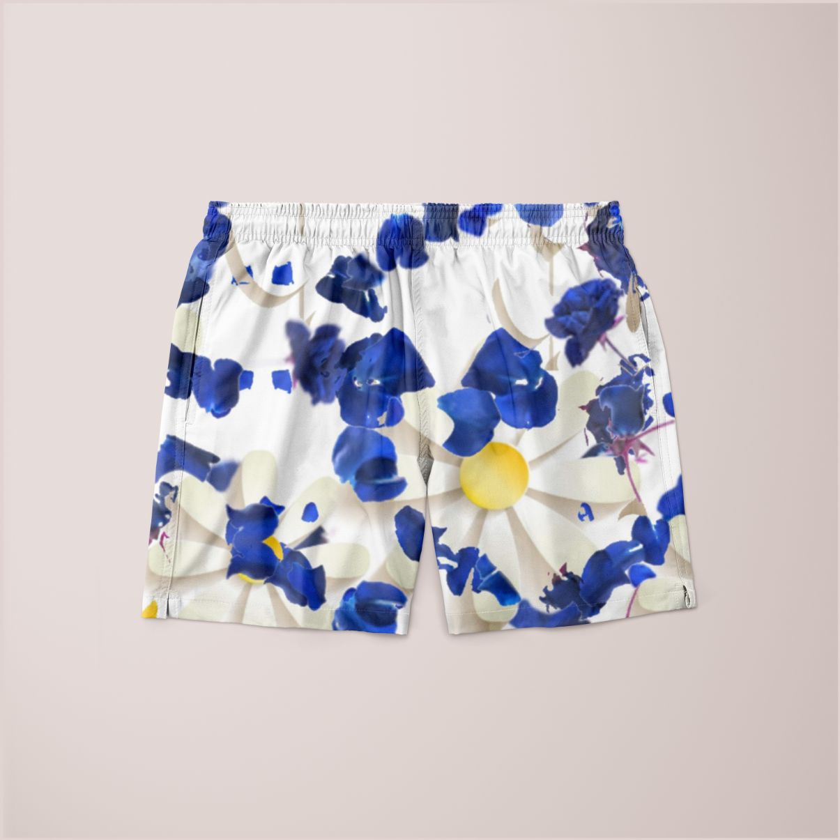 White daisies and blue cyclamens Shorts