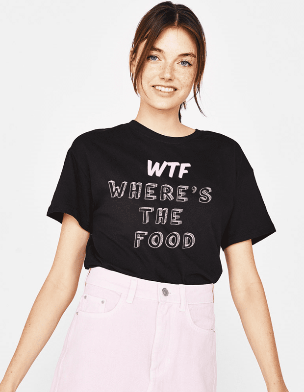 VIRGIN TEEZ Women T-shirt WTF - Where's the food  Women's T-Shirt