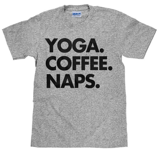 Virgin Teez T-SHIRT Yoga Coffee Naps T-shirt