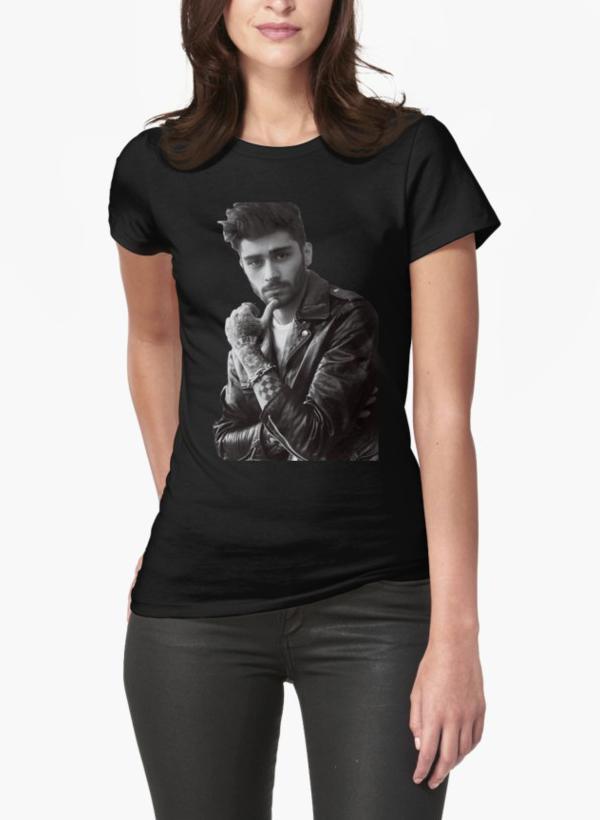 Syed Faraz Ali Women T-Shirt Zayn Malik Portrait Black women T-Shirts